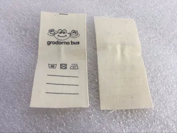 

1000pcs/lot customized design cotton garment labels/clothing labels/silk screen printed label tag one color/printedcotton label