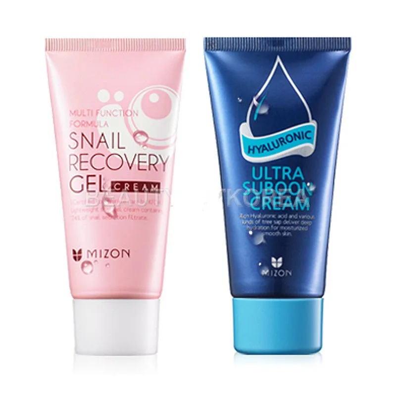 

Korean Cosmetics MIZON Snail Recovery Gel Cream 45ml + Mizon Hyaluronic Ultra Suboon Cream 45ml