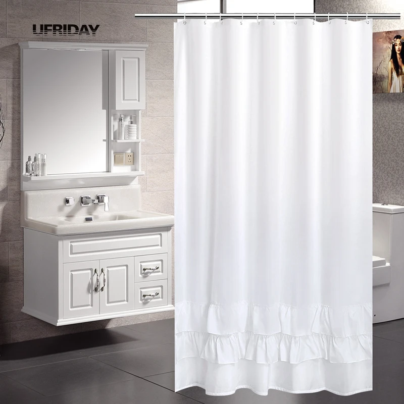 Ufriday Luxury White Lace Shower Curtain Waterproof Mildew Thicken Ufriday Luxury White Lace Shower Curtain Waterproof Mildew Thicken Bath Elegant Hotel Home Decoration Screens In Curtains From
