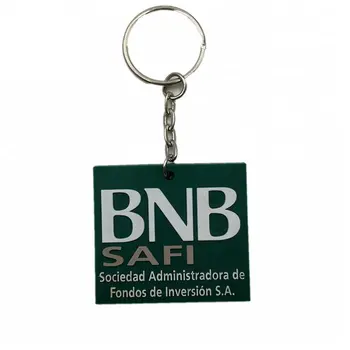 

Free Design custom made soft rubber keychains square pvc key chain Company logo QR code personalized CS-KR-021