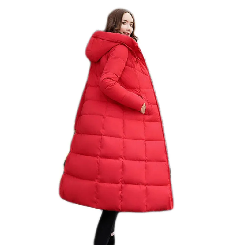 2018 Women Winter Long Coat Cotton Jacket Over Knee Ladies Padded Coats Female Thick Parka Woman A373 | Женская одежда