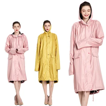 

Hooded Raincoat Women Long Rain Jacket Waterproof Bike Poncho Rain Coat Outdoor Bicycle Rainwear Impermeable Jacket With Hood