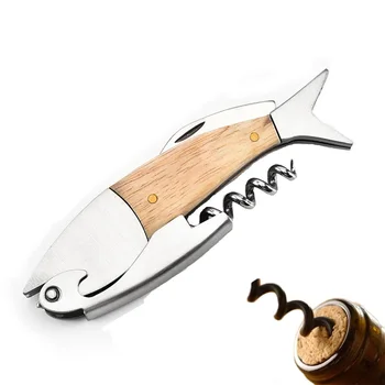 

High Quality Wood Handle Professional Wine Opener Multifunction Portable Screw Corkscrew Wine Bottle Opener Cook Tools 1pcs