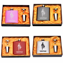 1 Satz 6 unze Edelstahl Flachmann Captain Morgan Mit Gelb Gift Box