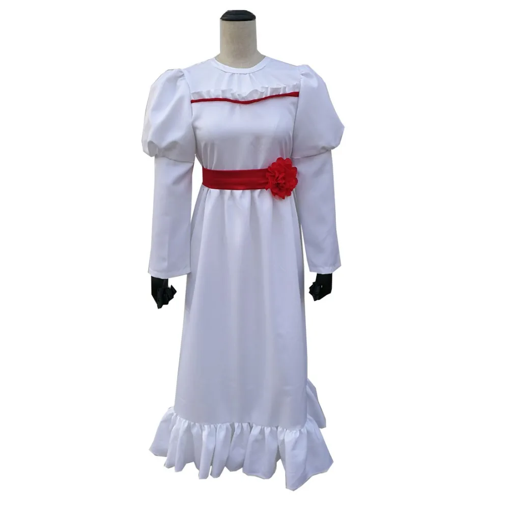 Костюм для косплея Annabelle из фильма Хэллоуин белое платье с длинным рукавом