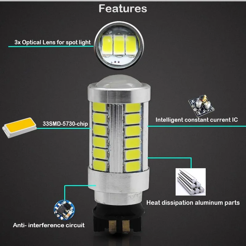 Gtinthebox 33-SMD PW24W PWY24W светодиодный лампы для Audi BMW Volkswagen указатели поворота или Габаритные огни 12В