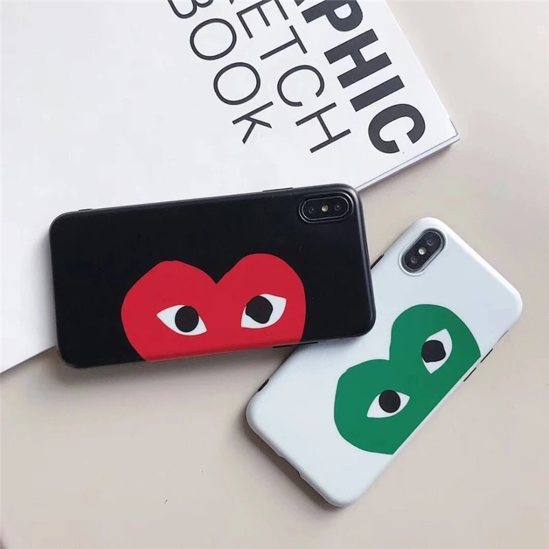 

Hot Cover Case For iphone 6 7 8 Plus X 10 XR XS Max trend Fashion trend Brand CDG PLAY Comme Des Garcons Loving Eyes phone Cases