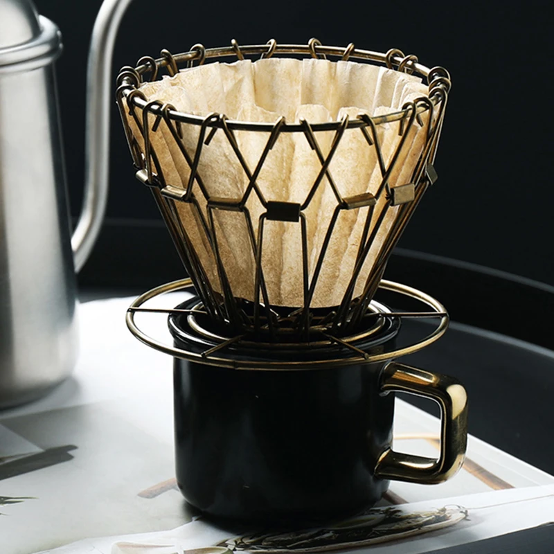 

DROHOEY Coffee Dripper Foldable Clever Coffee Filter Style Coffee Drip Filter Cup Portable Reusable Paperless Pour Over