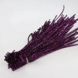100pcs Sparkling Chenille Pipe Cleaners (PURPLE)