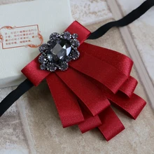 Элегантный для мужчин и женщин Рождественский деловой Свадебный бант для подарков Галстук-платок Роскошная эластичная лента с кристаллами стразами галстук-бабочка