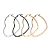 Fashion Heart Stainless steel Big Hoop Earrings for Women 30 to 60mm Statement Simple Party Girl Gift Jewelry ► Photo 2/6