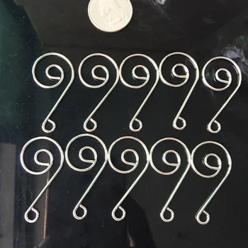 

20Pcs Silver Chandelier Parts Lamp Crystal Prism Beads Connector Metal Snail Hook DIY
