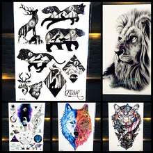 Cool Bear Beast King Waterproof Temporary Tattoo Indian Lion Warrior Fake Flash Men Tattoo Sticker 21x15CM