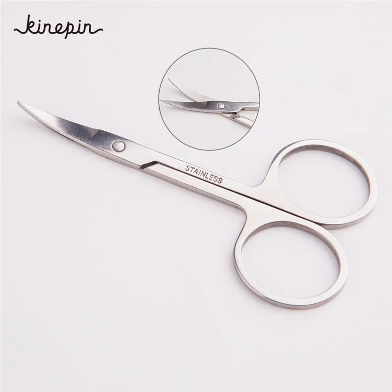 3Pcs/Lot Stainless Steel Round Tip Eyebrow Eyelash scissor+Tilted Tip Eyebrow Nose Hair Scissors+Sharp Tip Makeup Scissors