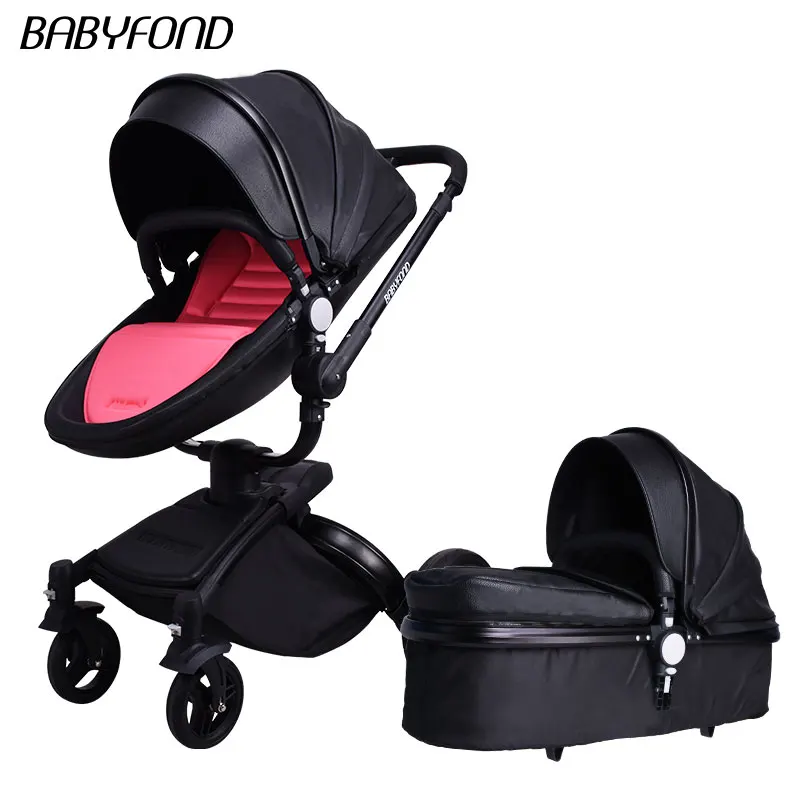 Babyfond Poussette 2 в 1 Детские коляски брендовая коляска розового цвета искусственная