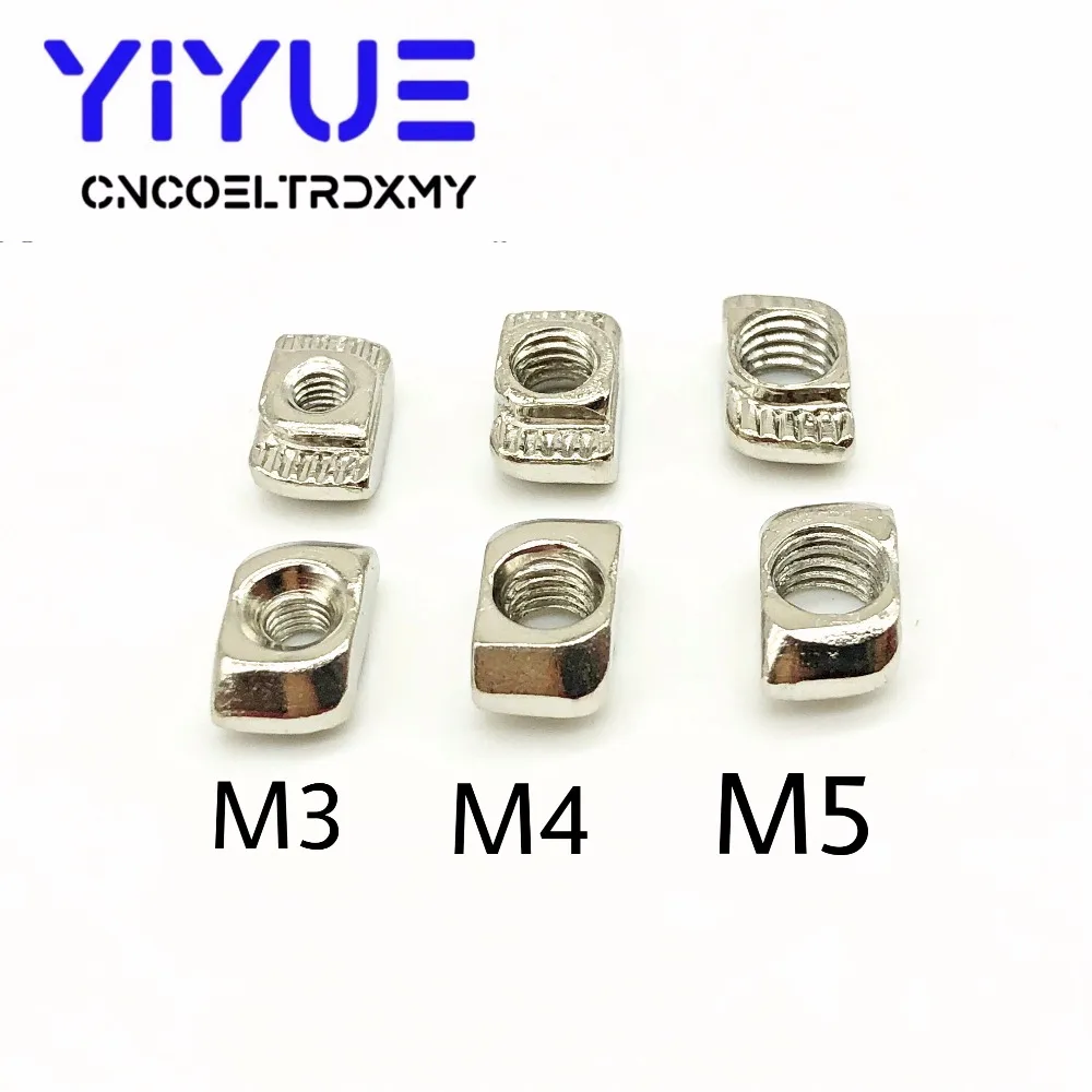 20 шт M3/M4/M5 * 10*6 для 20 серии Слот t-гайка Раздвижные T гайка Молоток падение гайка Держатель Скоба 2020 Алюминий профилей