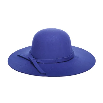 Зимние шапки для женщин мягкие винтажные с широкими полями шерстяные фетровые котелки фетровая шляпа флоппи Клош женская большая шляпа церковная шапка - Цвет: 7