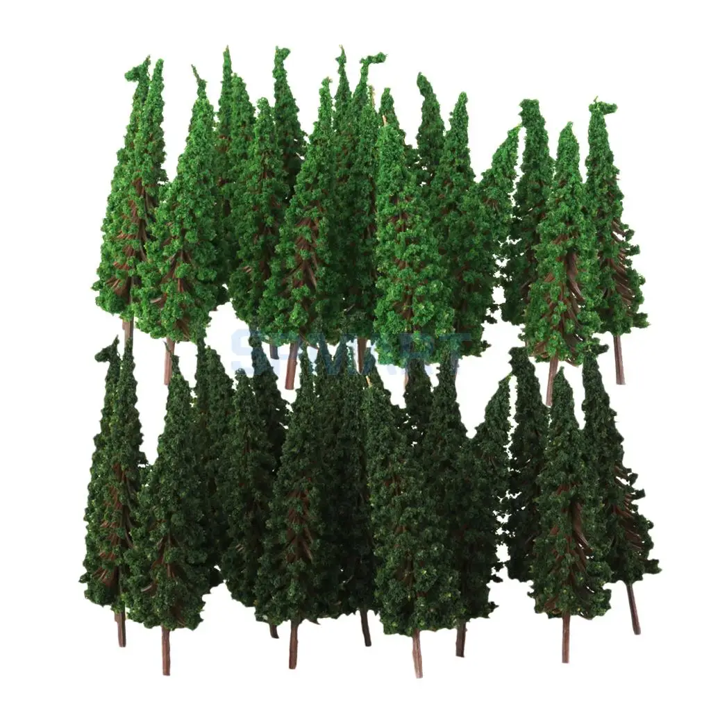 100x Green Pagoda Model Trees 1:100 for RR Train Railway Garden Park Street DIY Toys