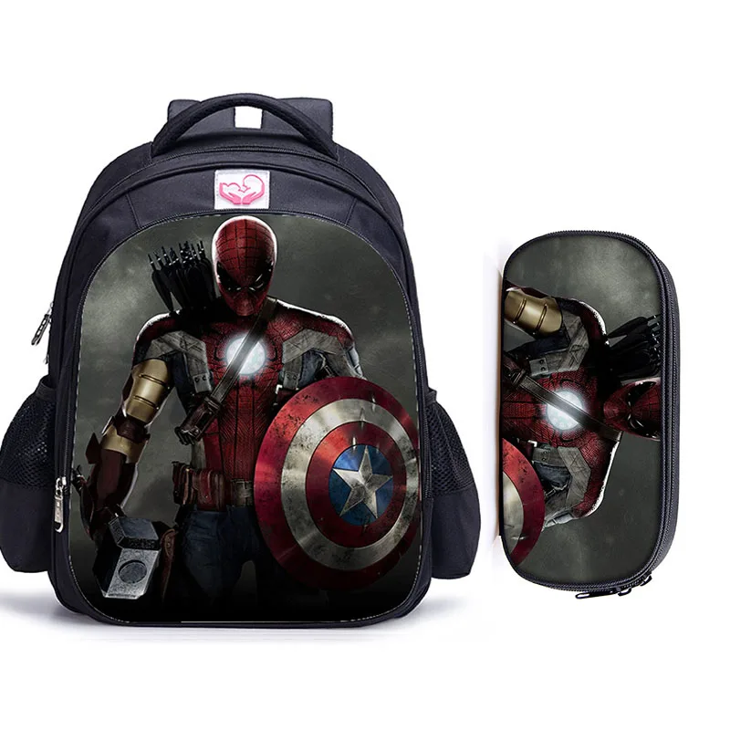 

16 Inch Super Hero Spiderman Thor School Bags Orthopedic Backpack Kids School Boys Girls Catoon Bags Daily Mochila Infantil