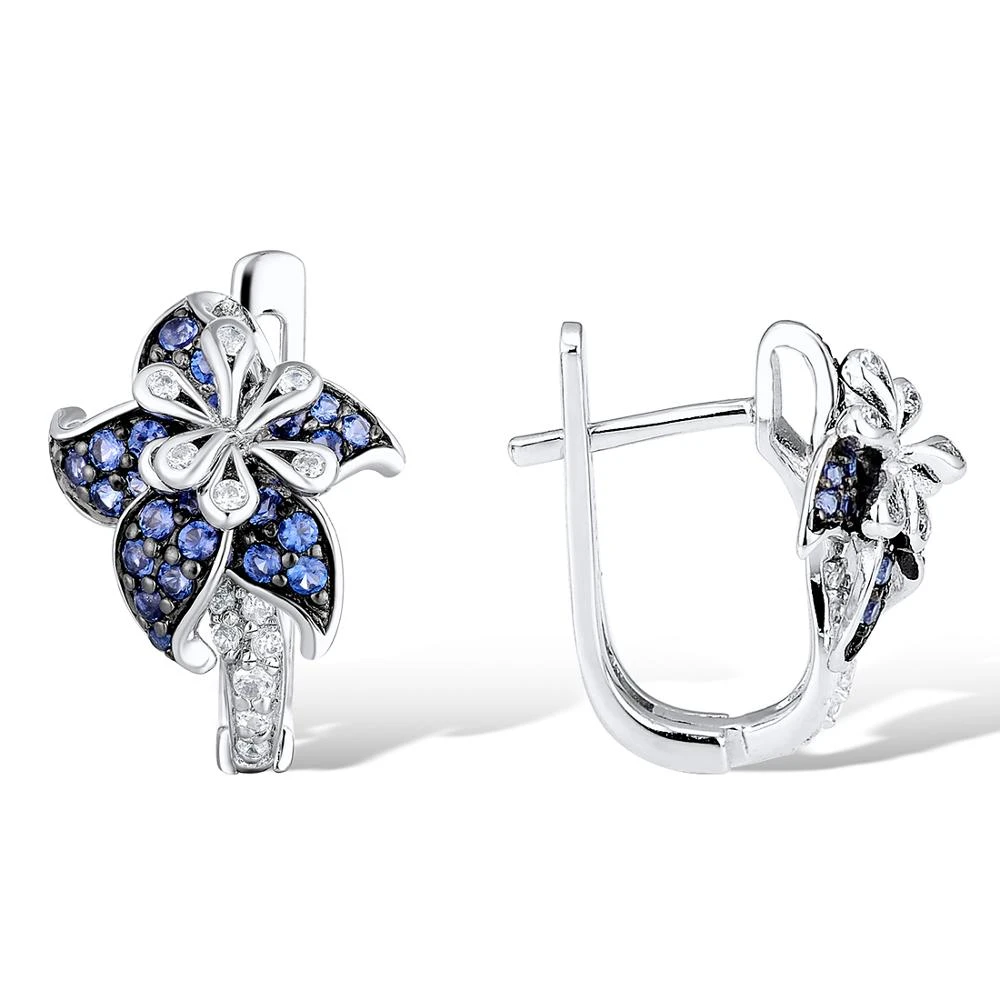 Clip On Earrings Flower Earrings Cubic Zirconia Stylish Dangle Delicate White Gold Plated Classic Gift Clip On Earrings Flower Earrings Cubic Zirconia Stylish Dangle Delicate White Gold Plated Classic Gift