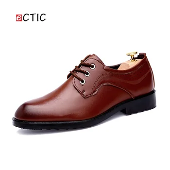 

Ectic New Office Men Dress Shoes Pointed Toe Leather Formal Shoes Breathable Business Lace Up Calcado Hombre