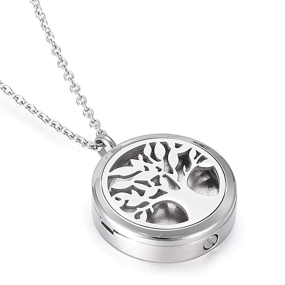 

Trendy Life Tree Essential Oil Diffuser Perfume Locket Pendant Necklace Urn Ashes Memorial Ash Keepsake Cremation Neckalce