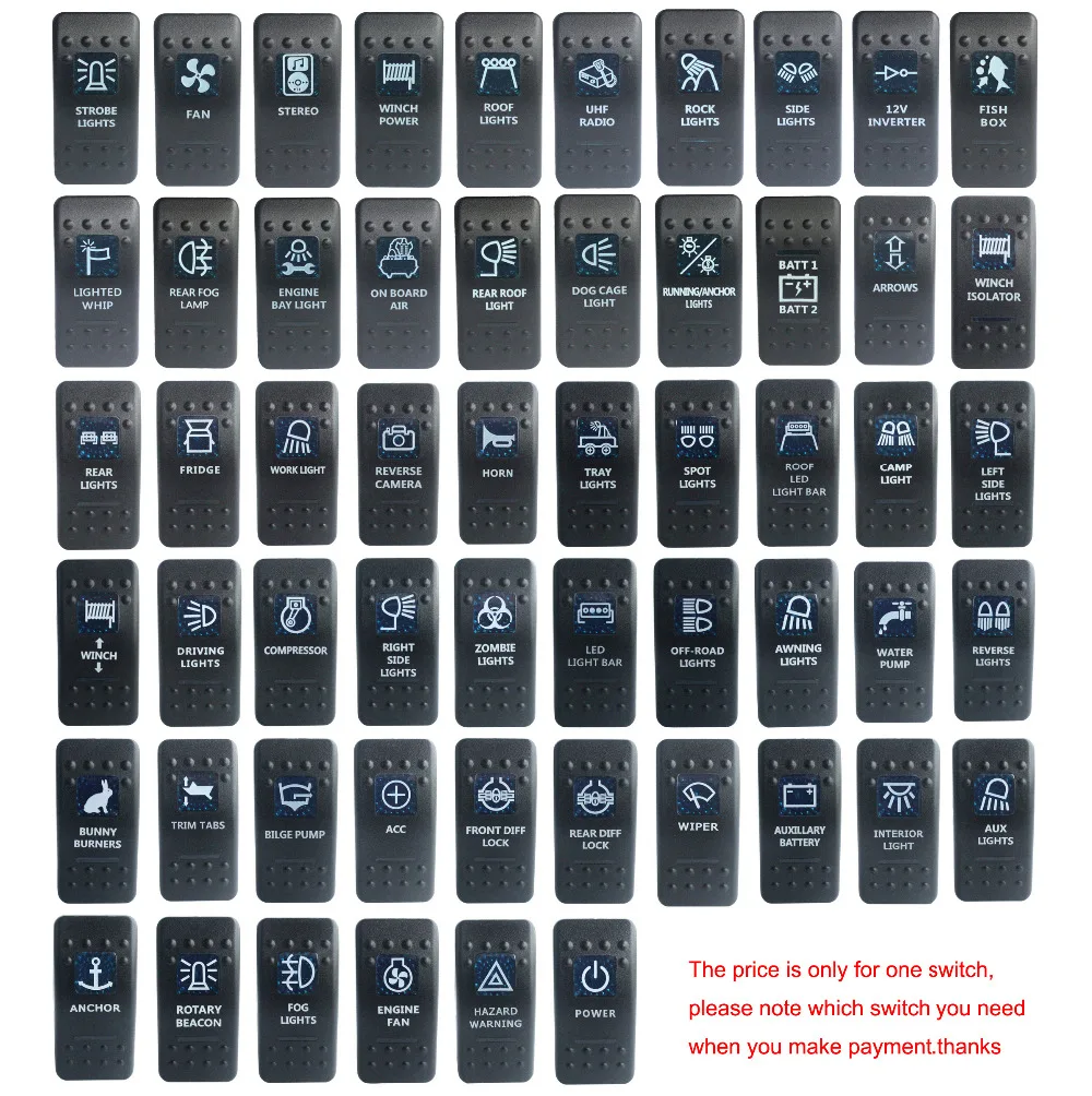 

Blue Led Car Boat Truck Rocker Switch-Carling ARB Narva Style-Auto 4x4-ON OFF Switch-Heaps Designs