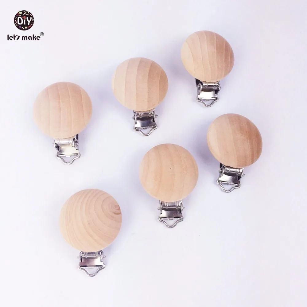

Let's make wooden 50pc pacifier maple metal clips holder round teether baby pacifier wooden teething dummy clip baby teether