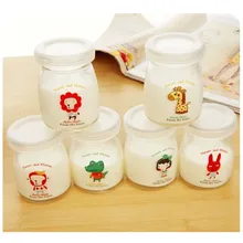 Mrosaa 100 мл мультяшный фруктовый сок стеклянный пудинг бутылки для йогурта термостойкая бутылка для молока посуда для напитков детский подарок