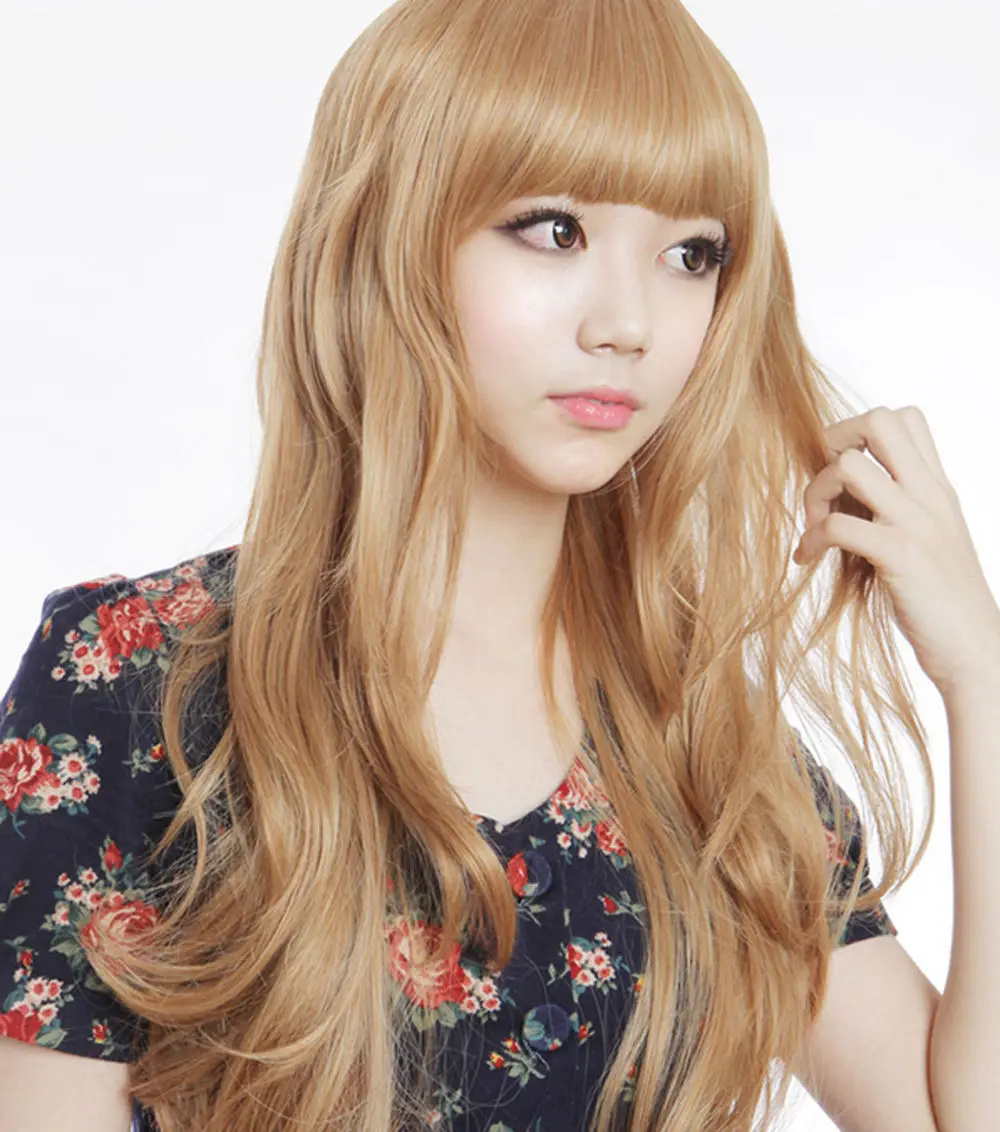 

shun wig.00490 Women Fashion Long Wavy Natural Heat Resistant Hair Party Full Hair Wig