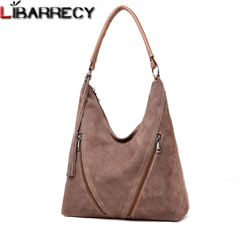 

Fashion Split Leather Women Handbags Quality Suede Shoulder Bag Female Simple Crossbody Bags For Women Designer Top-handle Bags