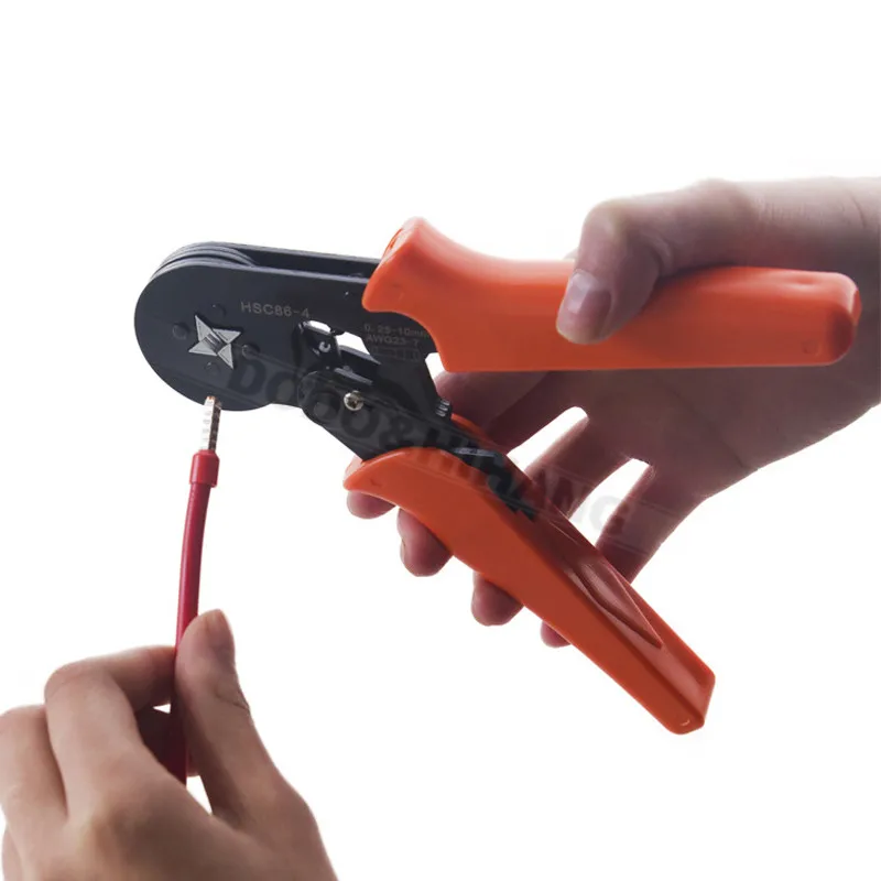 AWG 23-7 (0.25-10mm2) Mini-Type Self-Adjustable Crimping Pliers Cable End-Sleeves Tools Automatic Wire Stripper Hand tool DAH019