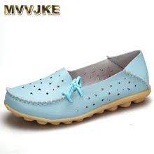 MVVJKE/Летняя женская повседневная обувь мягкая натуральная кожа; женские лоферы без застежки на плоской подошве; женская корабельная обувь; большие размеры 35-44