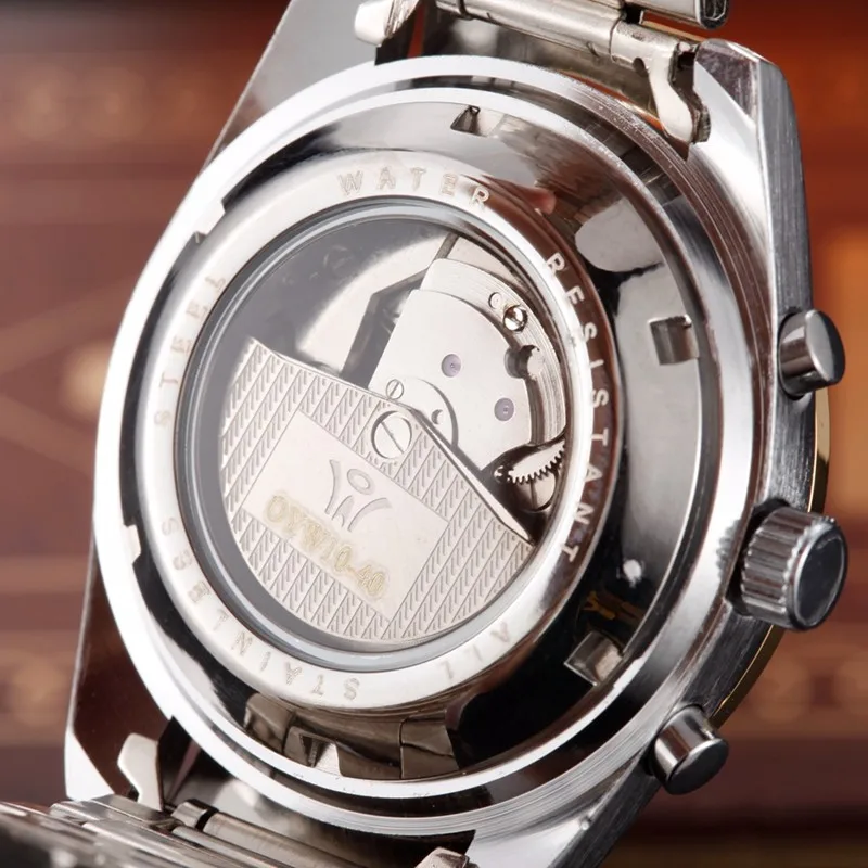 OUYAWEI брендовые механические самовзводные мужские наручные часы Роскошные черные модные часы с ремешком из нержавеющей стали нарядные часы relogio masculino
