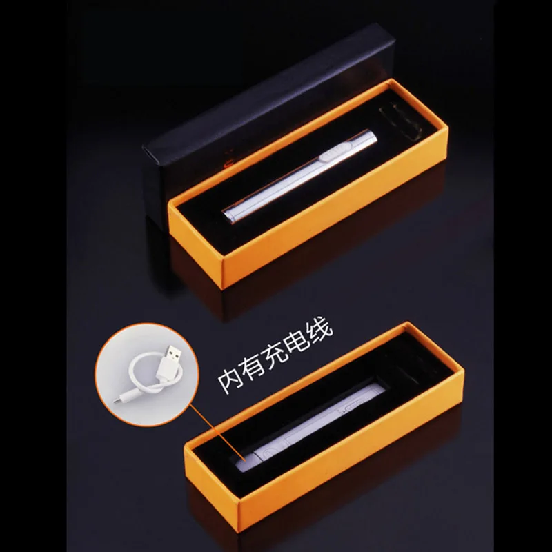 Портативный мини USB Электронная сигарета зажигалки Зарядка Электрический провод ветрозащитный огонь перезаряжаемая металлическая зажигалка курильщик Подарок