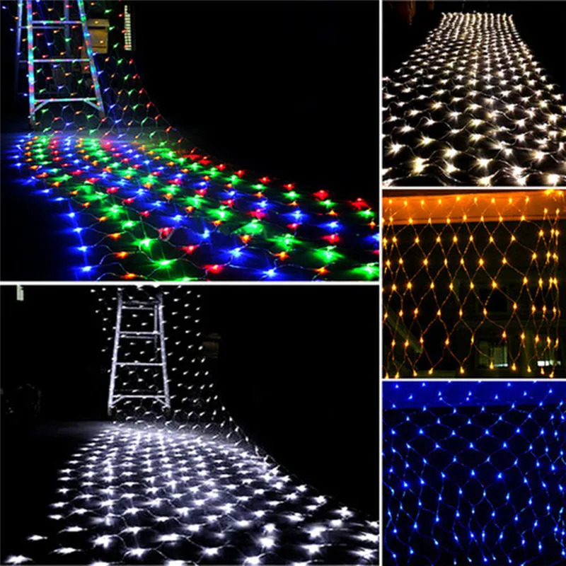 

3m*2m 200 LED Net Mesh Fairy String Light Christmas Wedding Party Fairy String Light with 8 Function Controller EU US Plug