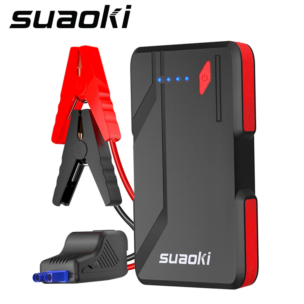 

Suaoki P4 Portable Power Bank 500A Peak Up to 5.0L Gas 2.0L Diesel Engines Jump Starter Type-C 5V/3A Port Quick Charge 3.0