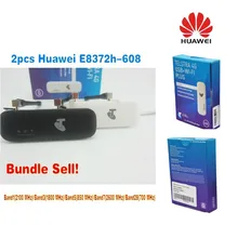 Lot of 2pcs Unlocked Huawei E8372 E8372h-608 Wingle LTE Universal 4G USB Modem car wifi plus 2pcs antenna