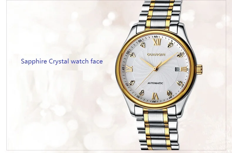 GUANQIN Luxury Lovers Watch Top Brand Women Men Watches Waterproof Sapphire Crystal 316L Stainless Steel Couple Watches 2 Pieces (8)