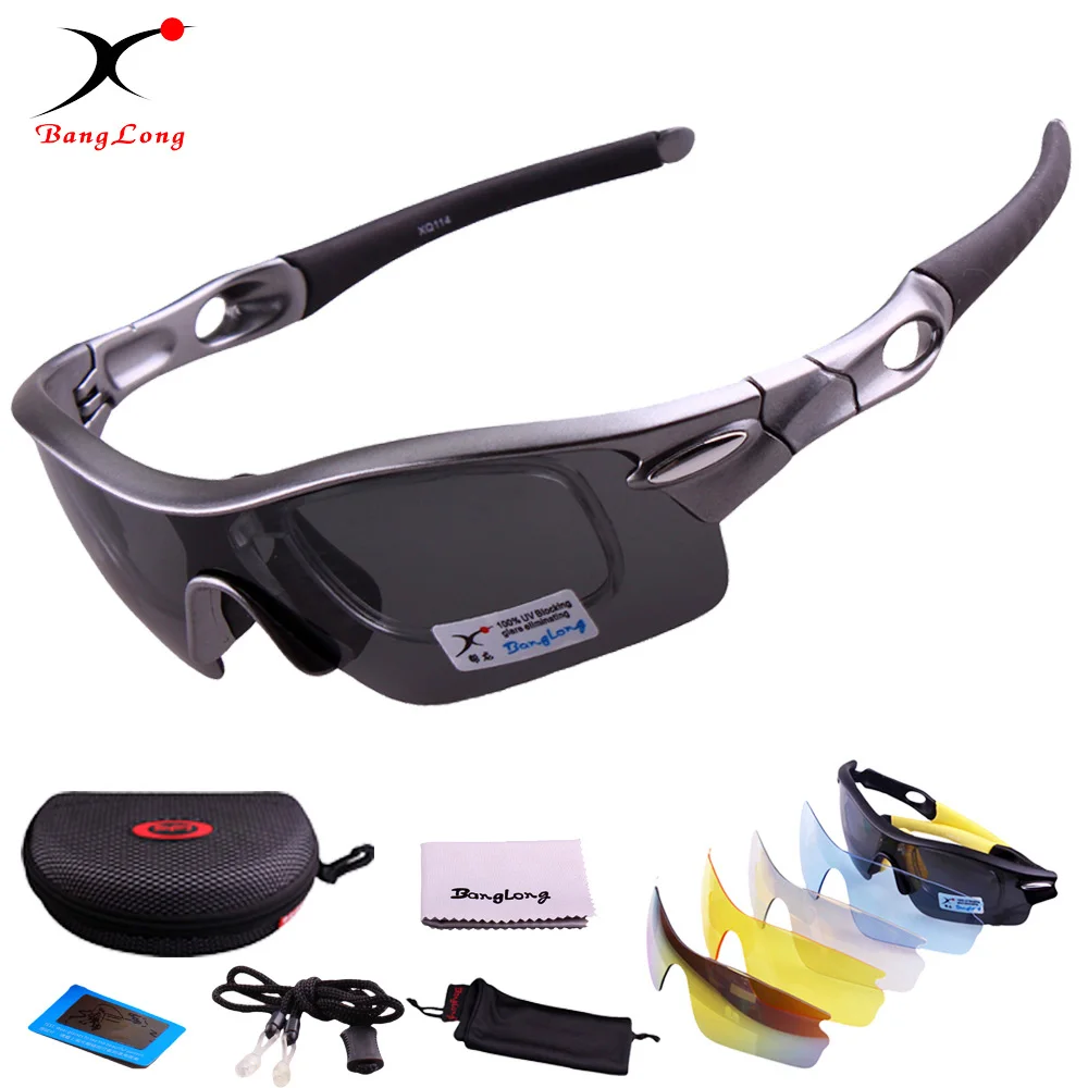 Günstige Männer und Frauen sport sonnenbrille Polarisierte grau Haupt Objektiv mit austausch 4 funktion PC objektiv Sport brillen Radfahren sonnenbrille