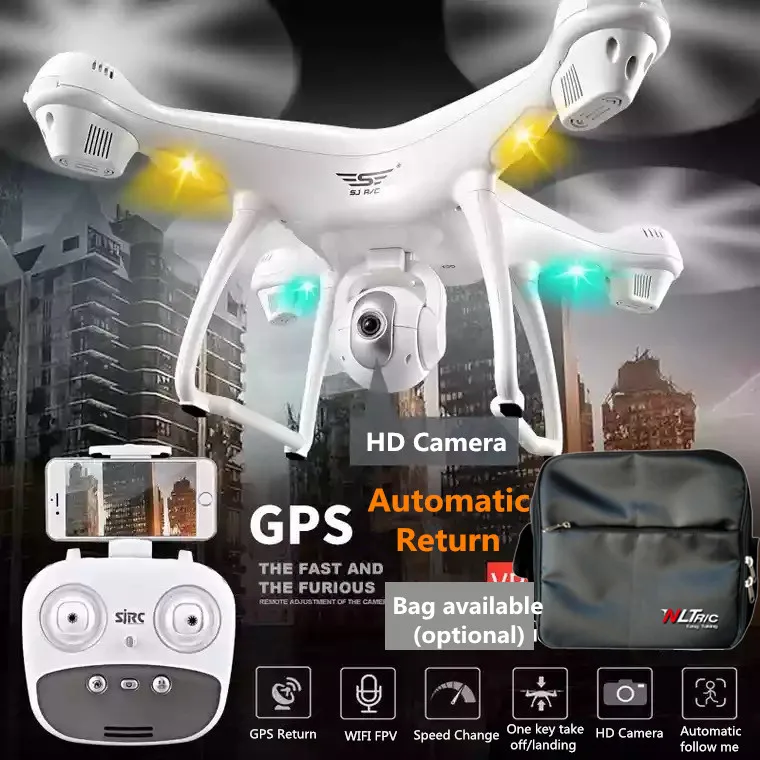 SJD S70W двойной GPS Follow Me WIFI FPV RC Дрон вертолет 400 м 1080P широкоугольная камера положение