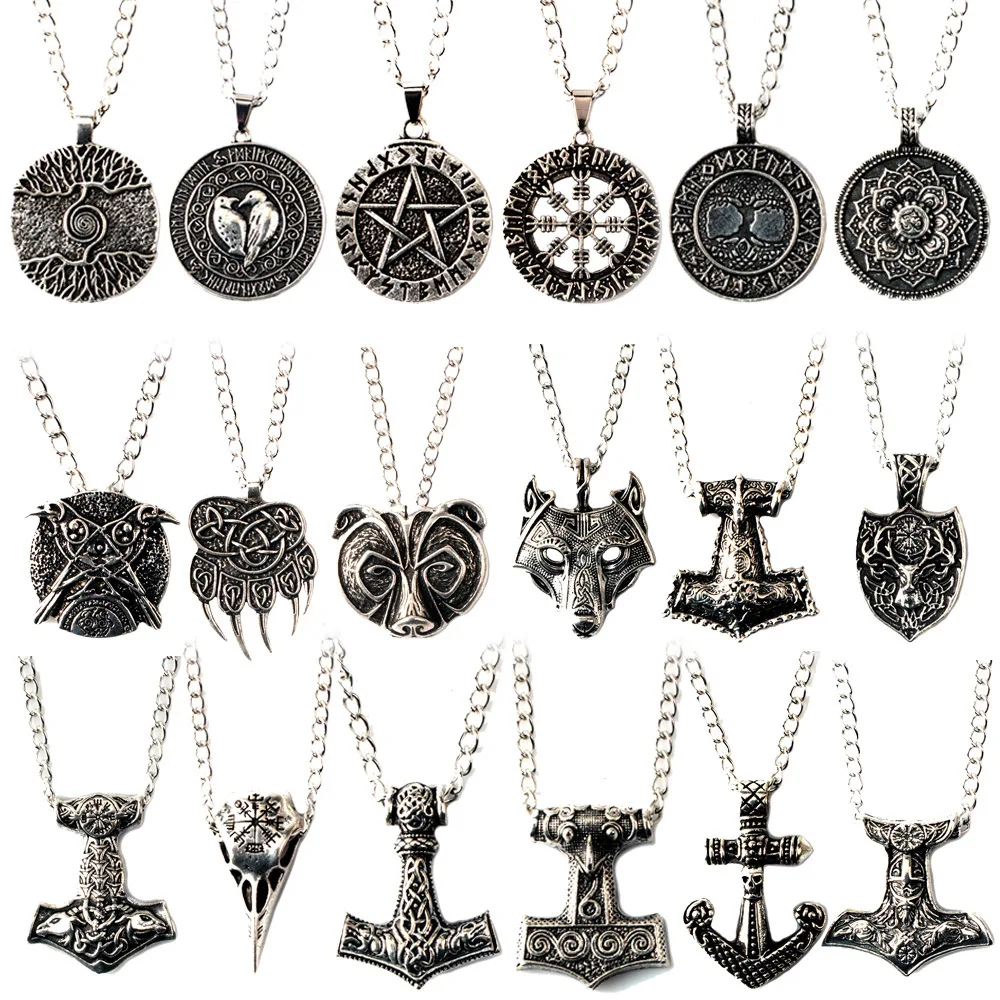 Game Viking Link Chain Necklace for Men Jewelry Wolf Bear Anchor Necklace Steel Male Neckless Women Dropshipping 2018 Game Viking Link Chain Necklace for Men Jewelry Wolf Bear Anchor Necklace Steel Male Neckless Women Dropshipping 2018