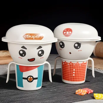 

Cute cartoon Character shape Dinnerware set,lunch box Baby eat tableware separates plate Bamboo fiber children's tableware