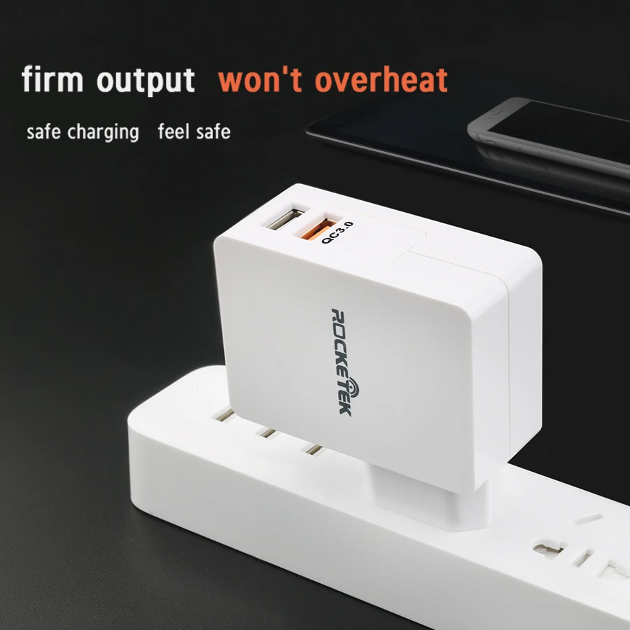 Rocketek USB Quick Charge 2 устройства 3,0 Быстрая зарядка для мобильных телефонов для iPhone samsung S6 7 huawei и т. Д., QC 2,0 подходит