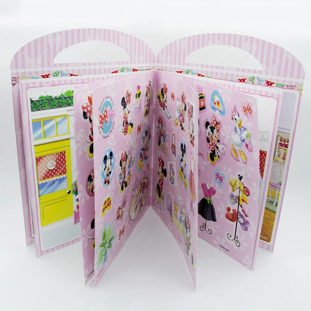Disney Anna and Elsa Cartoon Sticker books Frozen Mickey Mouse Minnie Princess Bubble Stickers book Paste Toys Disney Anna and Elsa Cartoon Sticker books Frozen Mickey Mouse Minnie Princess Bubble Stickers book Paste Toys