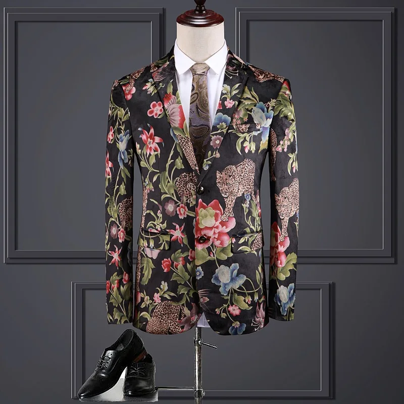 #Special Offers Мужские куртки, популярные, новые, тонкие, с цветочным узором, однобортные, деловые, Формальные #Special Offers Мужские куртки, популярные, новые, тонкие, с цветочным узором, однобортные, деловые, Формальные