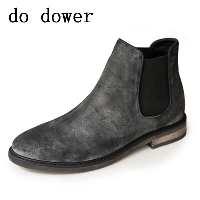 

Men Zip Flats Spring Retro Old Chelsea Boots Winter Male Luxury Trainers Adult Ankle Boots Casual Shoes Genuine Leather Shoes