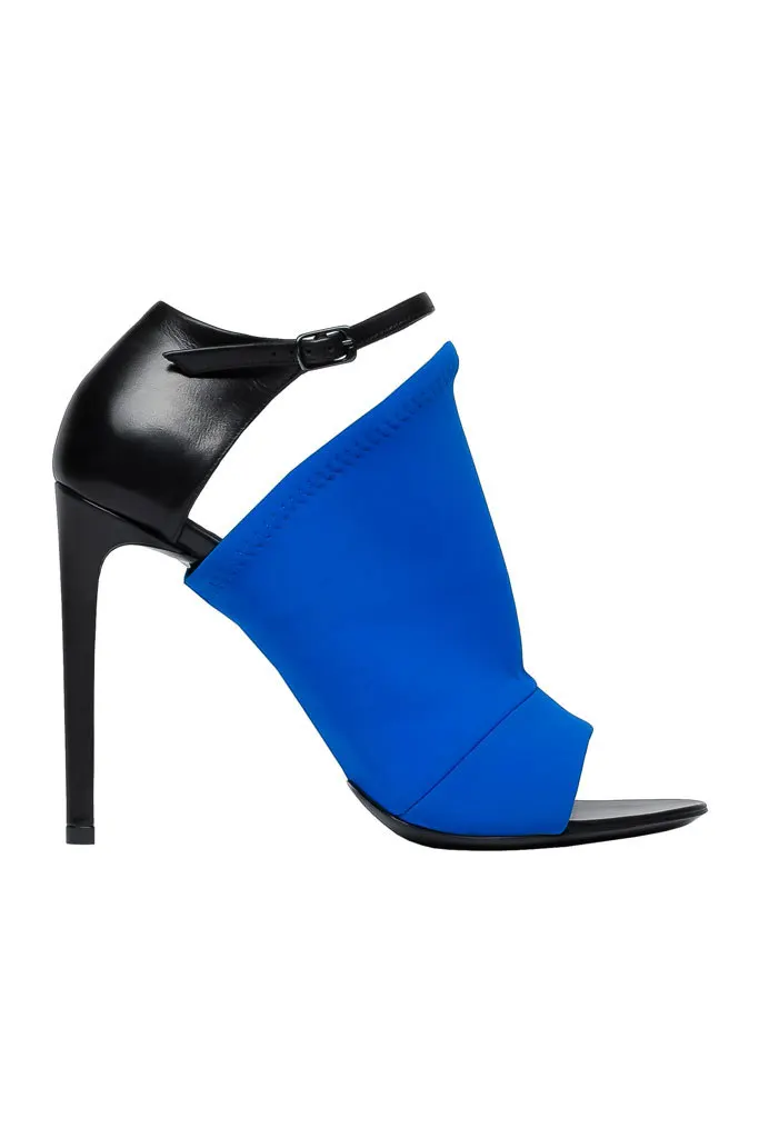 

Chanclas Hombre Playa Buckle Strap High Thin Heels Peep Toe Plus Size Real Image Fashion Elegant Black And Blue Cheap Modest