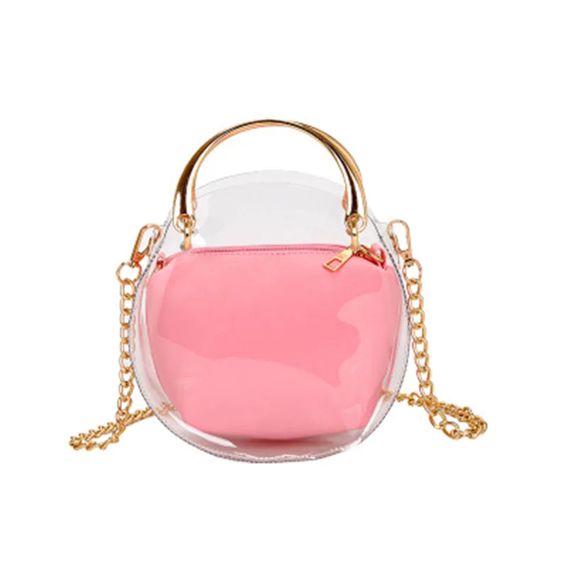 

2018 Polyester Top Special Offer Women Pvc Transparent Handbag Plastic Clutch Shoulder Crossbody Bag For Evening Purse Ms Chain