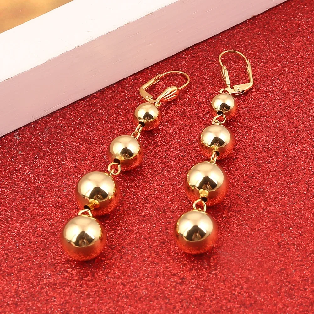 New Fashion Big Shiny Gold Color Round Ball Jewelry Statement Ball